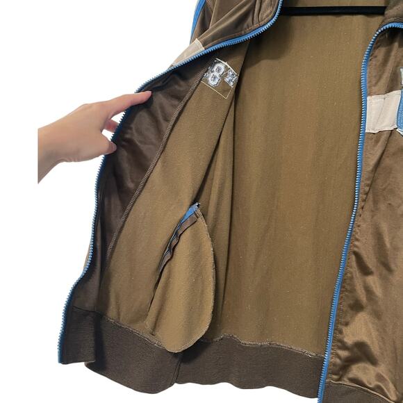 Vintage 90s Kenvelo Men's L European 1989 Track Jacket Full Zip Soccer Brown y2k - Picture 8 of 11